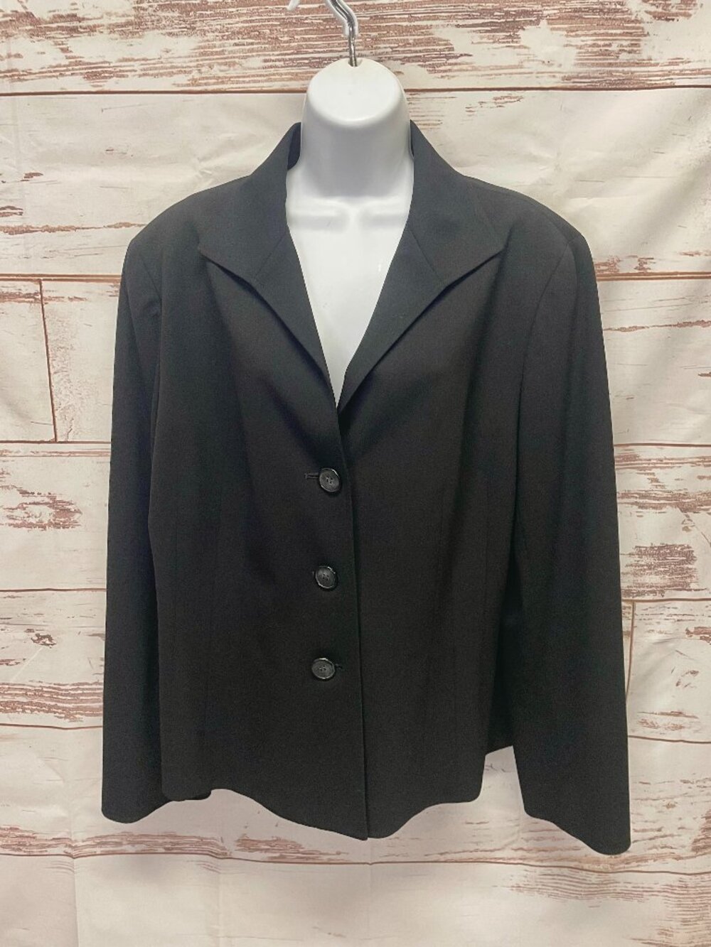 Lafayette 148 New York Wool Stretch Black Blazer